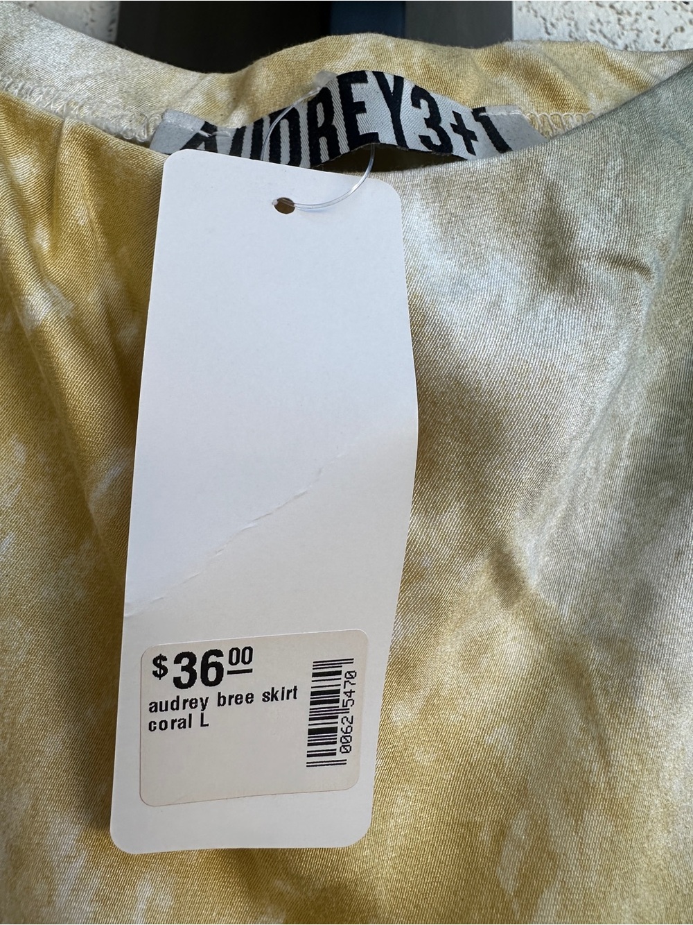 Audrey 3+1 Pastel Tie-Dye Satin Maxi Skirt - Pink, Green, Yellow, Small, XS - Picture 4 of 5